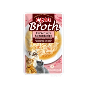 INABA Ciao Bouillon - aliment complémentaire pour chats au poulet et au saumon, 40 g