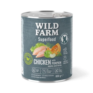 Nourriture pour chien sans céréales WILD FARM Superfood Chicken (poulet à la citrouille, à la pomme et aux herbes) 800 g