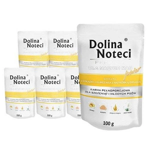 Dolina Noteci Premium pour chiens de petite race Junior riche en estomacs de poulet et foie de veau 10x100g