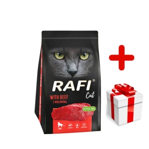 DOLINA NOTECI Rafi Cat nourriture sèche pour chat au bœuf 1,5 kg+Surprise