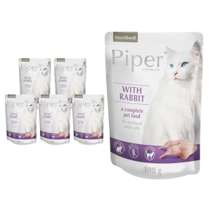 Dolina Noteci Piper pour chats stérilisés avec lapin 10x100g