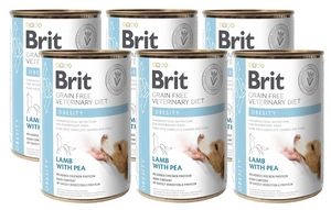Brit Grain Free Veterinary Diet Dog Obesity avec agneau et petits pois 6x400g