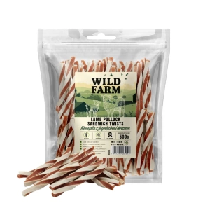 Sandwich à l'agneau et à la morue WILD FARM, friandise pour chien de 500 g