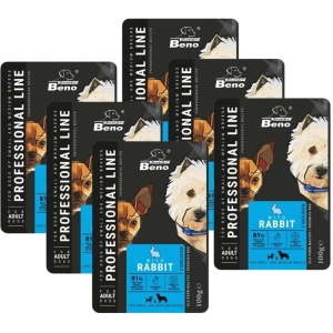 SUPER BENO Sachet adulte pour chiens de petite et moyenne taille au lapin 6x100g