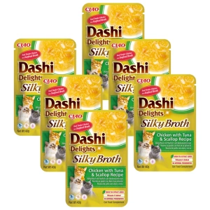 INABA Dashi Delights Bouillon Soyeux Poulet avec Thon et Pétoncle Recette 6x40g