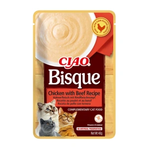 INABA  Cat Ciao Bisque - aliment complémentaire pour chats au poulet et au bœuf 40 g