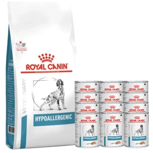 ROYAL CANIN Hypoallergenic 14kg+Hypoallergenic DR21 12x400g conserve