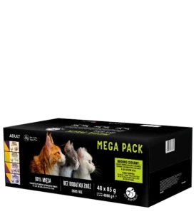 PetRepublic Nourriture humide pour chats, morceaux dans une sauce délicate, mélange de saveurs de viande, 48x85g