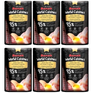 Super Benek World Cuisines Nourriture complète pour chats adultes. Ragoût hollandais au poulet dans une gelée aux œufs 6x100g