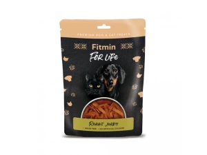 Friandises FITMIN pour chiens et chats, lanières de lapin séchées 70 g