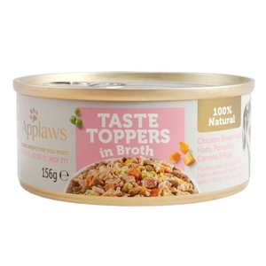 Applaws Taste Toppers Naturel Nourriture humide pour chien Poulet avec jambon et légumes 156g