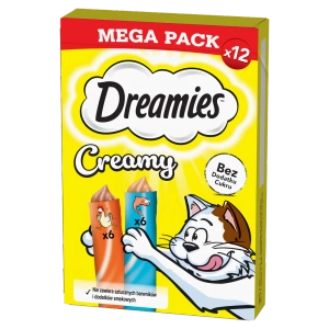 DREAMIES Crémeux au poulet et au saumon 12x10g