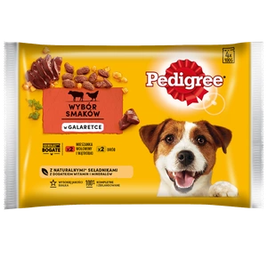 Pedigree Nourriture humide en gelée pour chiens adultes (boeuf, volaille) 4x100g
