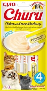 INABA Churu régal poulet, fromage et bœuf pour chat 4x14g