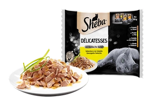 Sheba Sachet Delicacy In Jelly Saveurs de volaille 4x85g