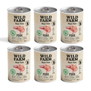 Wild Farm Pate Porc 6x400 g - Alimentation sans gluten pour chiens