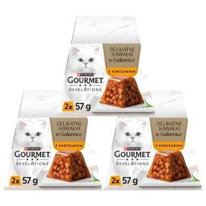 GOURMET Révélations Morceaux Délicats en Gelée au Poulet 3x(2x57g)