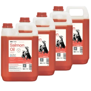 Lab-V 100% huile de saumon pour chiens et chats de tous âges 4x5000 ml pressée à froid