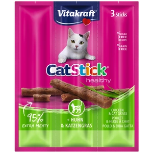 Vitakraft Cat Stick Mini saucisses au poulet et herbe 3x18g