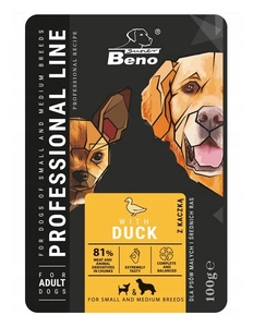 SUPER BENO Sachet adulte pour chiens de petite et moyenne taille au canard 100g
