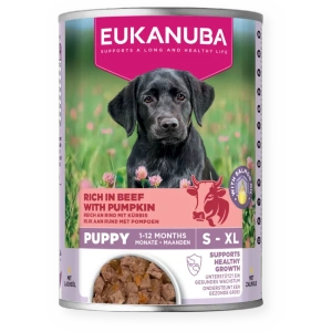 EUKANUBA Nourriture humide pour chiots, riche en bœuf et en potiron 400 g
