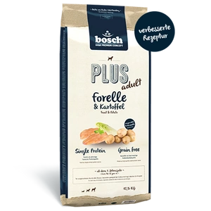 BOSCH Plus Adult Truite & Pommes de terre 12.5kg+Surprise gratuite pour chien