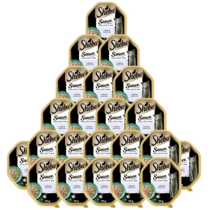 SHEBA Sauce Collection barquette 22x85g – aliment humide complet pour chats adultes, morceaux de veau, en sauce