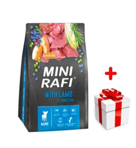 DOLINA NOTECI Rafi Mini croquettes pour chien avec agneau 3kg+Surprise pour chien