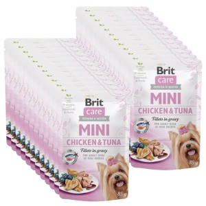 Brit Care Mini Pouch Fillets en sauce au poulet et au thon 24x85g