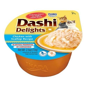 Inaba DASHI aliment complémentaire pour chat - bouillon aromatisé au poulet et pétoncles 70 g