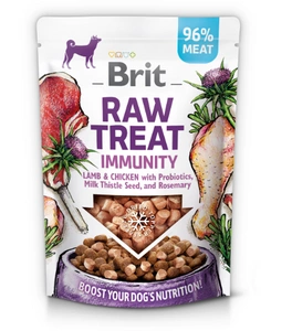 BRIT CARE Dog Raw Treat immunité agneau et poulet avec probiotiques, graines de chardon-marie et romarin 40g