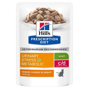 Aliment thérapeutique HILL'S PD pour chats c/d Stress urinaire + Poulet métabolique, sachet de 85 g
