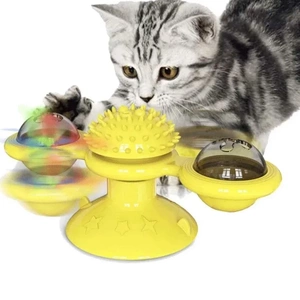 Jouet rotatif interactif pour chat avec herbe à chat