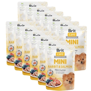 Brit Care Mini filets en sauce au lapin et saumon 12x85g
