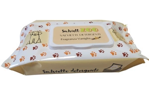 SalviettZOO XL - Lingettes de toilettage pour chiens et chats 40 pièces (parfum vanille)