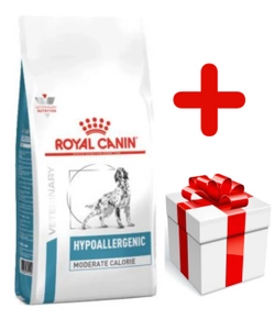 ROYAL CANIN Hypoallergenic Moderate Calorie 7kg+Surprise