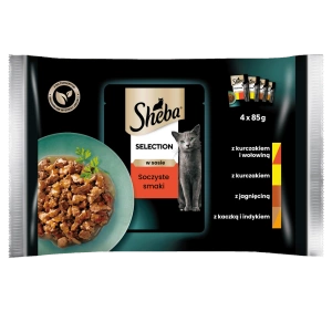Sheba Sachet Selection in Sauce Saveurs Juteuses 4x85g