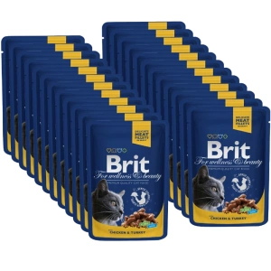Brit Premium Cat pour chats adultes avec poulet et dinde 24x100g