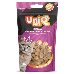 UNIQ PETS friandises pour chat - cœur tendre pour boule de poils avec poulet 50g