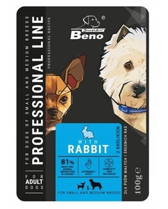 SUPER BENO Sachet adulte pour chiens de petite et moyenne taille au lapin 100g