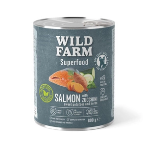 WILD FARM Nourriture pour chien Superfood Salmon (Saumon avec courgettes, patates douces et herbes) 800 g sans céréales