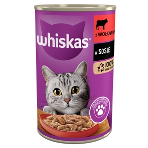 WHISKAS Adulte - croquettes pour chat avec boeuf en sauce 400g