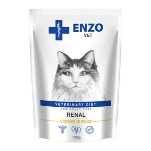 ENZO VET Renal avec du poulet en sauce pour chats 100g x24