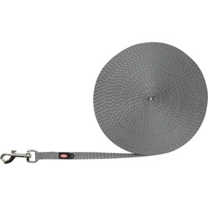 TRIXIE Laisse d'entraînement pour petits chiens, sangle, XS-S : 15m/10mm, très légère, graphite