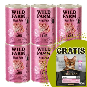 Pâté à l'agneau WILD FARM 6x400 g - nourriture pour chat sans gluten