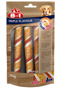 8in1 Triple Flavour Rouleaux à mâcher trois saveurs 113g