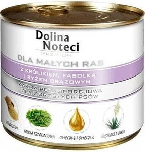 Dolina Noteci Premium pour petits chiens avec du lapin, des haricots et du riz 185 g x 6