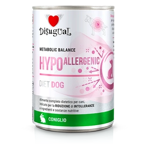 Disugual Aliment humide pour chien, vétérinaire, hypoallergénique, au lapin (adulte), 400 g