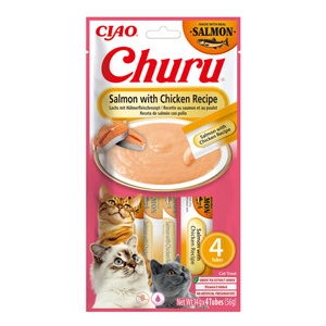INABA CAT CHURU Saumon et Poulet 4x14g