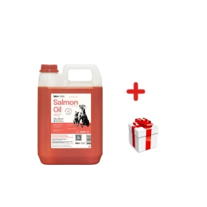 Lab-V 100% huile de saumon pour chiens et chats de tous âges 5000 ml pressée à froid + Surprise pour chien